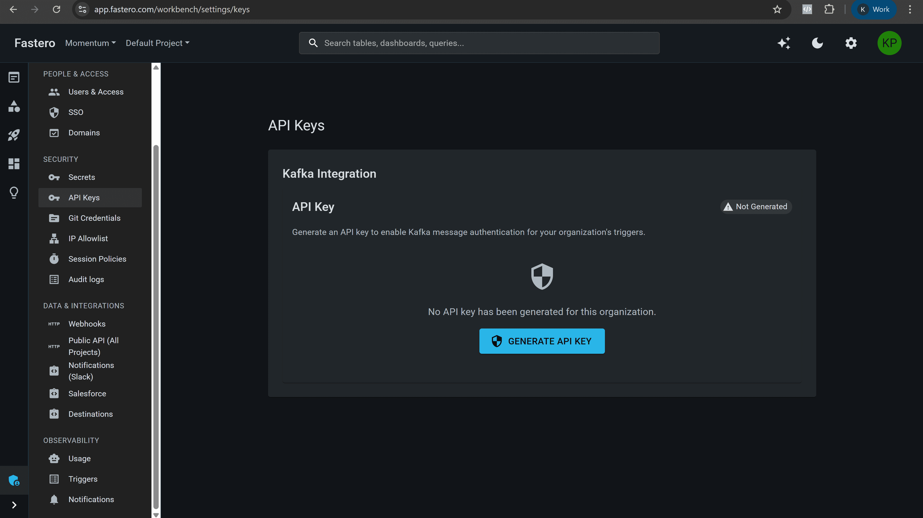 Fastero secrets management with encrypted credential storage